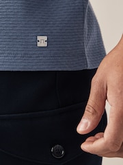Blue Short Sleeve Textured Polo Shirt - Image 4 of 7