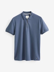 Blue Short Sleeve Textured Polo Shirt - Image 5 of 7