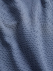 Blue Short Sleeve Textured Polo Shirt - Image 7 of 7