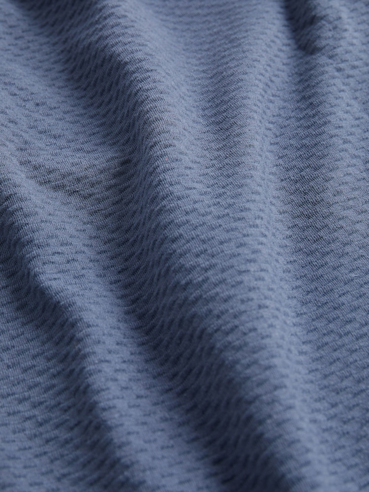 Blue Short Sleeve Textured Polo Shirt - Image 7 of 7