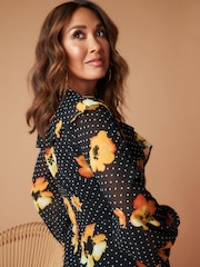 Myleene Klass geblümtes Midikleid, Orange - Bild 4 von 6