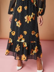 Myleene Klass geblümtes Midikleid, Orange - Bild 5 von 6