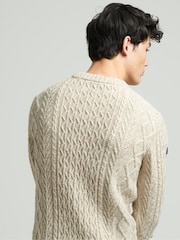 Natur - Superdry Jacob Pullover mit Zopfmuster - Bild 2 von 5