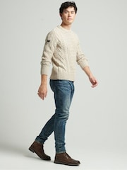 Natur - Superdry Jacob Pullover mit Zopfmuster - Bild 3 von 5