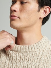 Natur - Superdry Jacob Pullover mit Zopfmuster - Bild 5 von 5