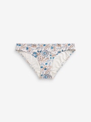 Blue/Cream Woodblock High Leg Bikini Bottoms - Image 5 of 6