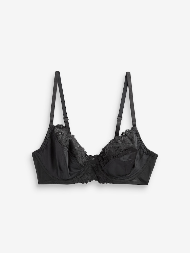 Black/Black Non Pad Full Cup Bras 2 Pack - Image 2 of 7