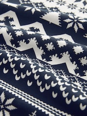 Navy Blue Fairisle Pattern Matching Family Womens Christmas Cotton Pyjamas - Image 8 of 8