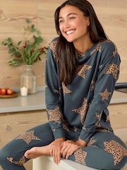 Charcoal Cotton Long Sleeve Pyjamas - Image 1 of 9