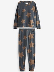 Charcoal Cotton Long Sleeve Pyjamas - Image 6 of 9