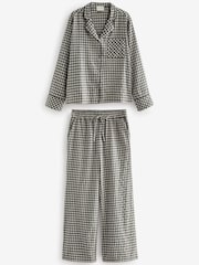 Monochromatyczny - Gingham Flannel Button Through Pyjamas - Image 1 of 4