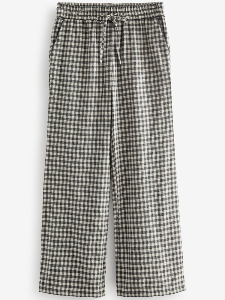 Monochromatyczny - Gingham Flannel Button Through Pyjamas - Image 3 of 4