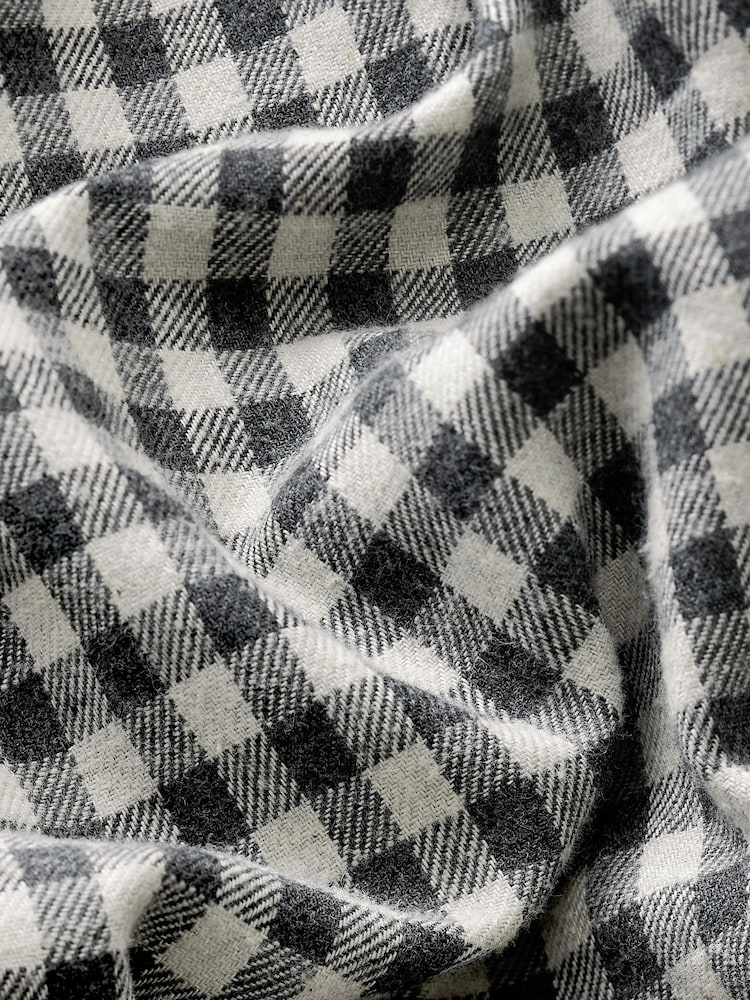 Monochromatyczny - Gingham Flannel Button Through Pyjamas - Image 4 of 4