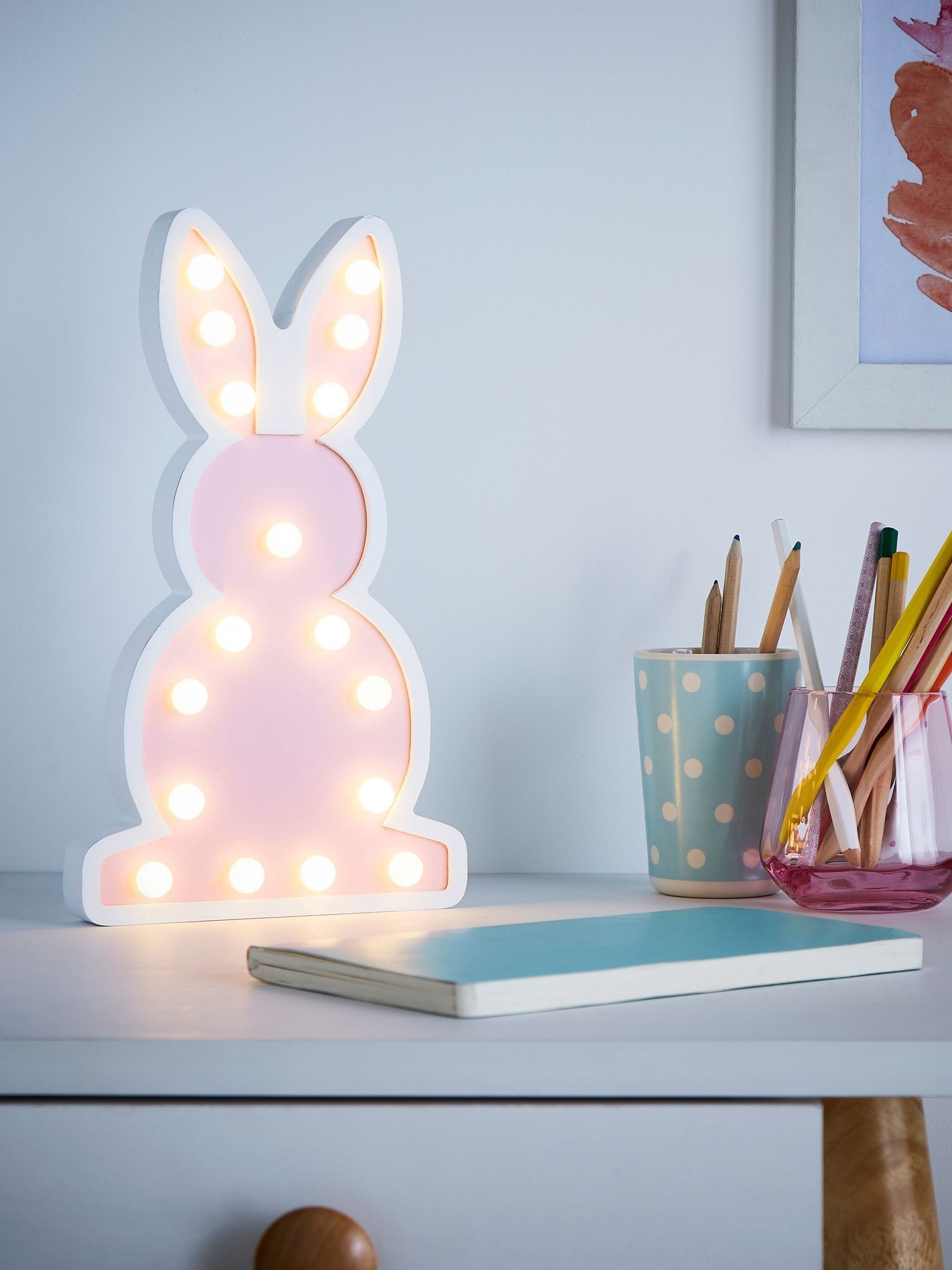 Buy glow Pink Wooden Bunny Table Lamp from the Next UK online shop
