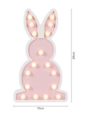glow Pink Wooden Bunny Table Lamp - Image 4 of 5