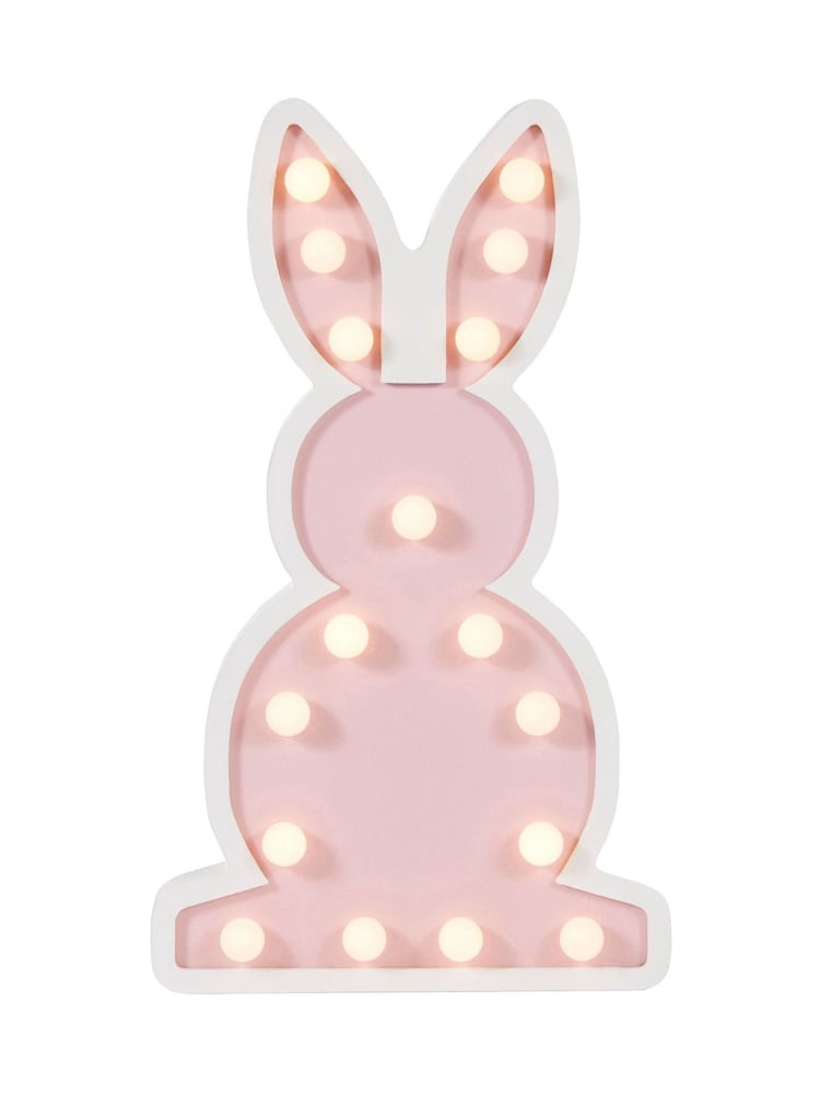 glow Pink Wooden Bunny Table Lamp - Image 5 of 5
