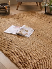 Natural Jute Border Rug - Image 1 of 6