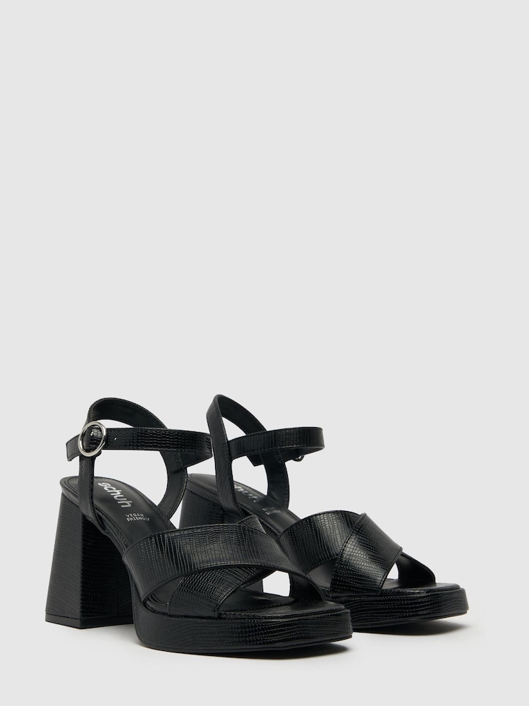 Negro - Zapatos de tacón con plataforma y tira cruzada Sarah de Schuh - Imagen 2 de 4 Negro - Zapatos de tacón con plataforma y tira cruzada Sarah de Schuh - Imagen 2 de 4