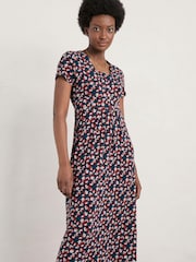 Seasalt Cornwall Blue Seed Packet Short Sleeve Midi Dress - Image 1 of 6