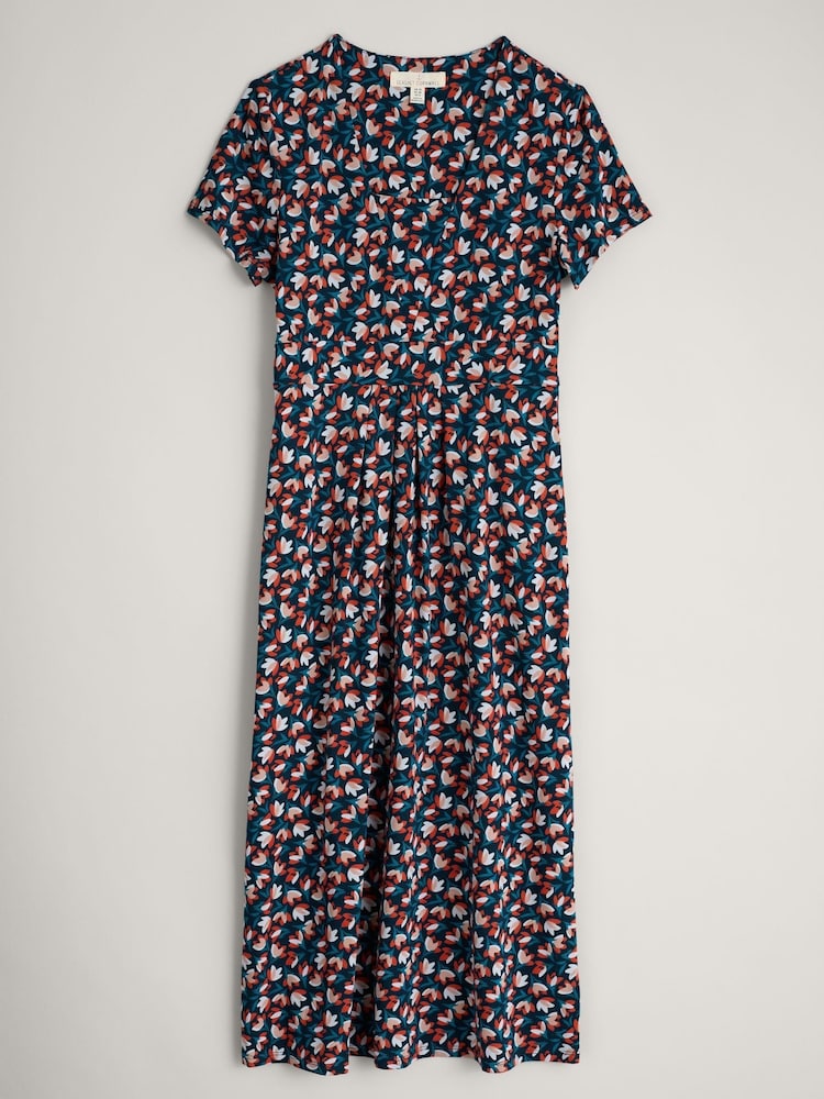 Seasalt Cornwall Blue Seed Packet Short Sleeve Midi Dress - Image 5 of 6