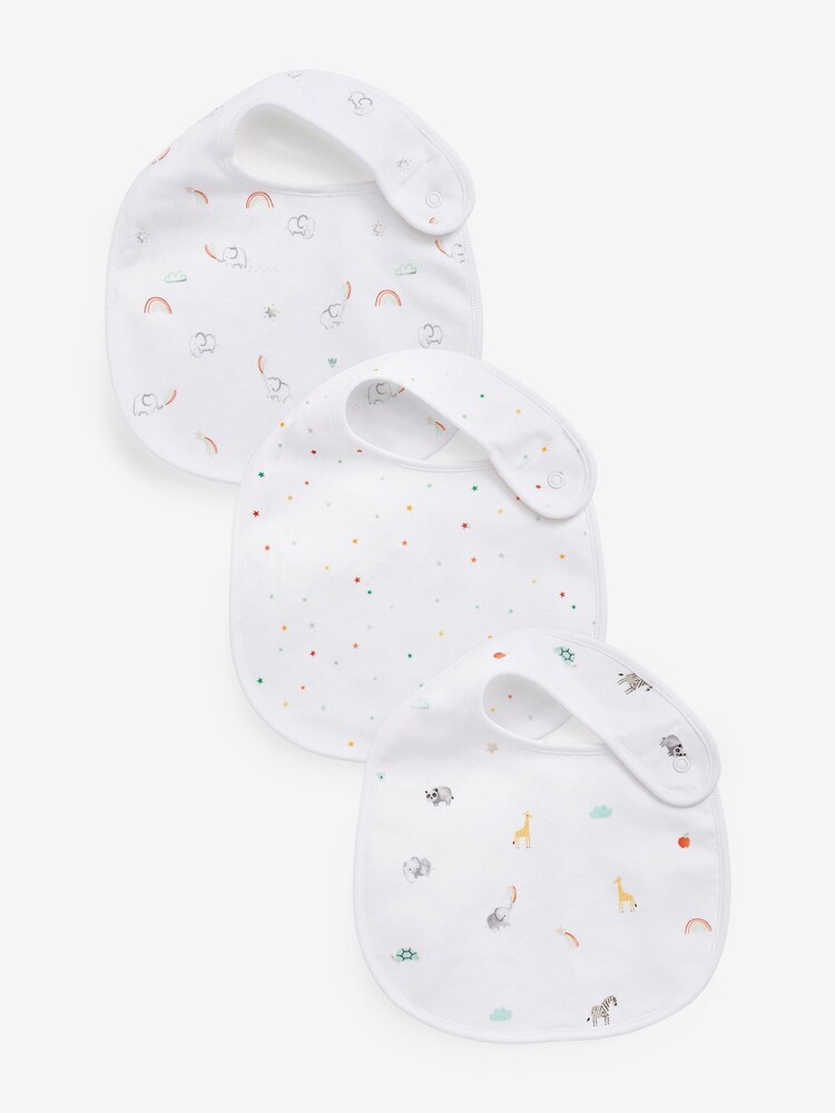 White Bright Character 3 Pack Regular Bibs - Image 1 of 4