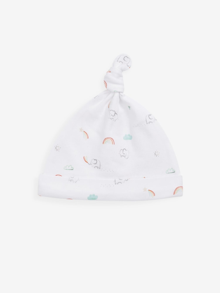 Leuchtender Regenbogen-Druck, Weiß - Babymützen aus Baumwolle mit Krawattenverschluss, 100 % Baumwolle, 3er-Pack (0–12 Monate) - Bild 2 von 6 Leuchtender Regenbogen-Druck, Weiß - Babymützen aus Baumwolle mit Krawattenverschluss, 100 % Baumwolle, 3er-Pack (0–12 Monate) - Bild 2 von 6