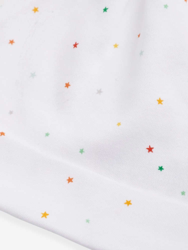 White Bright Rainbow Print - 100% Cotton Tie Top Baby Hats 3 Pack (0-12mths) - Image 5 of 6