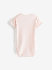 Pink/White Bunny 7 Pack Baby Short Sleeve Bodysuits - Image 5 of 6