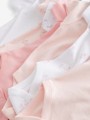 Pink/White Bunny 7 Pack Baby Short Sleeve Bodysuits - Image 6 of 6