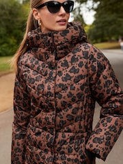 Animal Print Shower Resistant Padded Hooded Coat - Image 4 of 4
