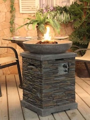 Callow Grey Garden Premium Slate Effect Gas Fire Pit And Fire Bowl - Image 1 of 3