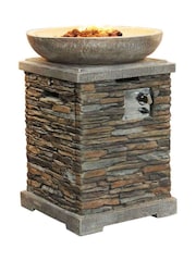 Callow Grey Garden Premium Slate Effect Gas Fire Pit And Fire Bowl - Image 2 of 3
