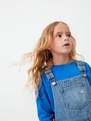 Mid Blue Denim Mom 100% Cotton Dungarees (3-16yrs) - Image 2 of 7