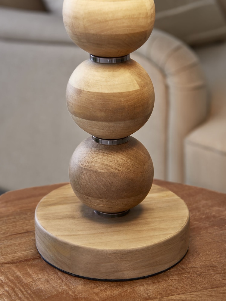 Natural Palmer Wood Table Lamp - Image 2 of 8
