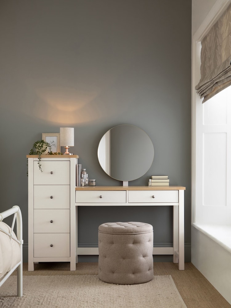 Chalk Malvern Paint Effect 6 Drawer Console Dressing Table - Image 1 of 10