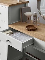 Chalk Malvern Paint Effect 6 Drawer Console Dressing Table - Image 3 of 10