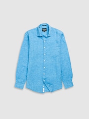 Rodd & Gunn Aqua Blue Coromandel Sports Fit Shirt - Image 5 of 6
