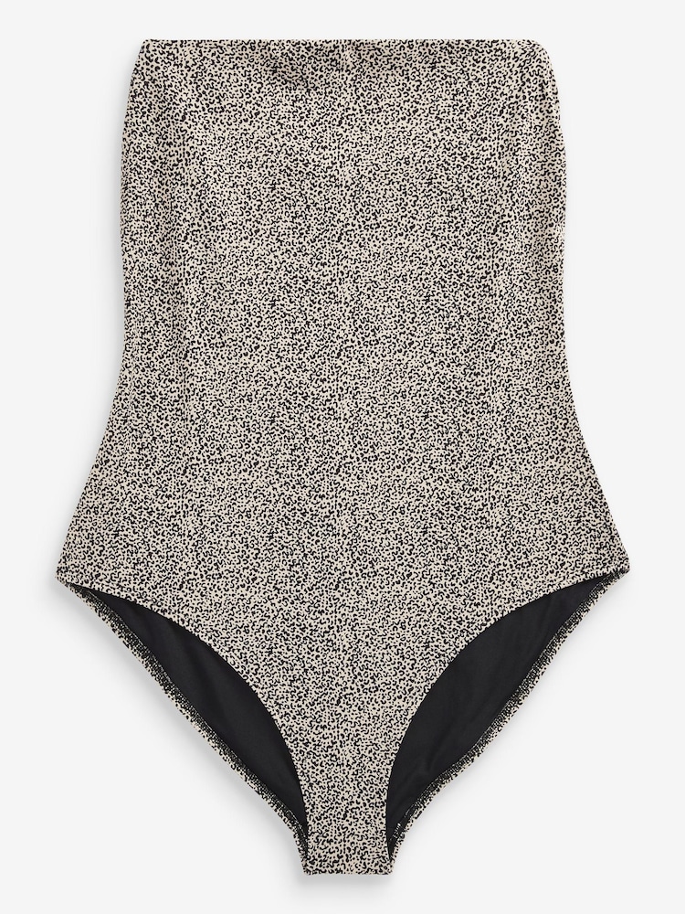 Black/Animal Bandeau Swimsuits 2 Pack - Image 2 of 3