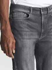 Reiss Washed Grey Harry Slim Fit Washed Jeans - Image 4 of 5