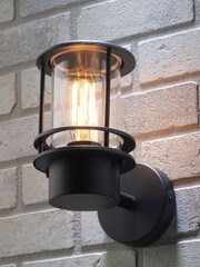 BHS Black Leonis Miners Style Wall Lantern Outdoor Light - Image 1 of 4