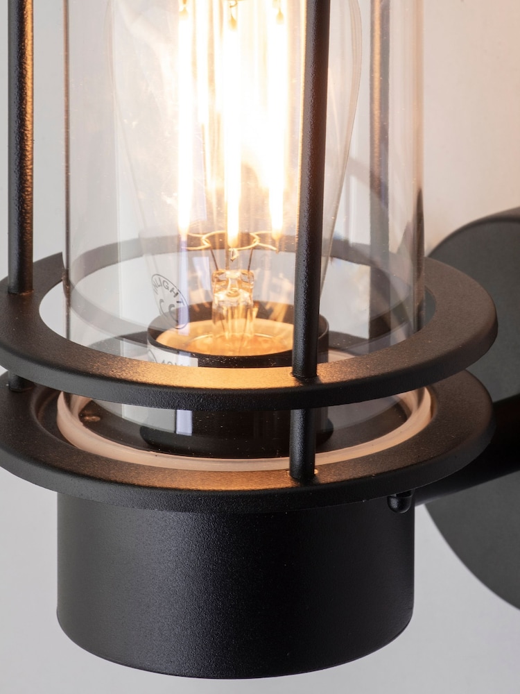 BHS Black Leonis Miners Style Wall Lantern Outdoor Light - Image 2 of 4