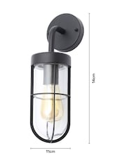 BHS Black Woking Caged Outdoor Wall Light - Image 4 of 7