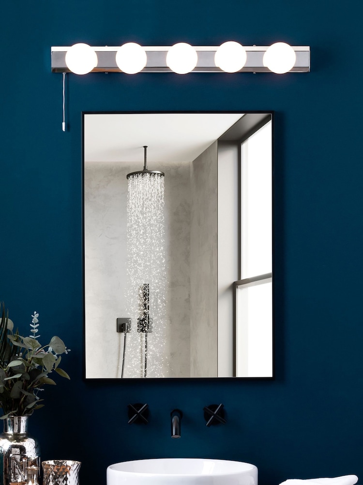 BHS Silver Ara Hollywood 5 Light Bathroom Wall Light - Image 1 of 4