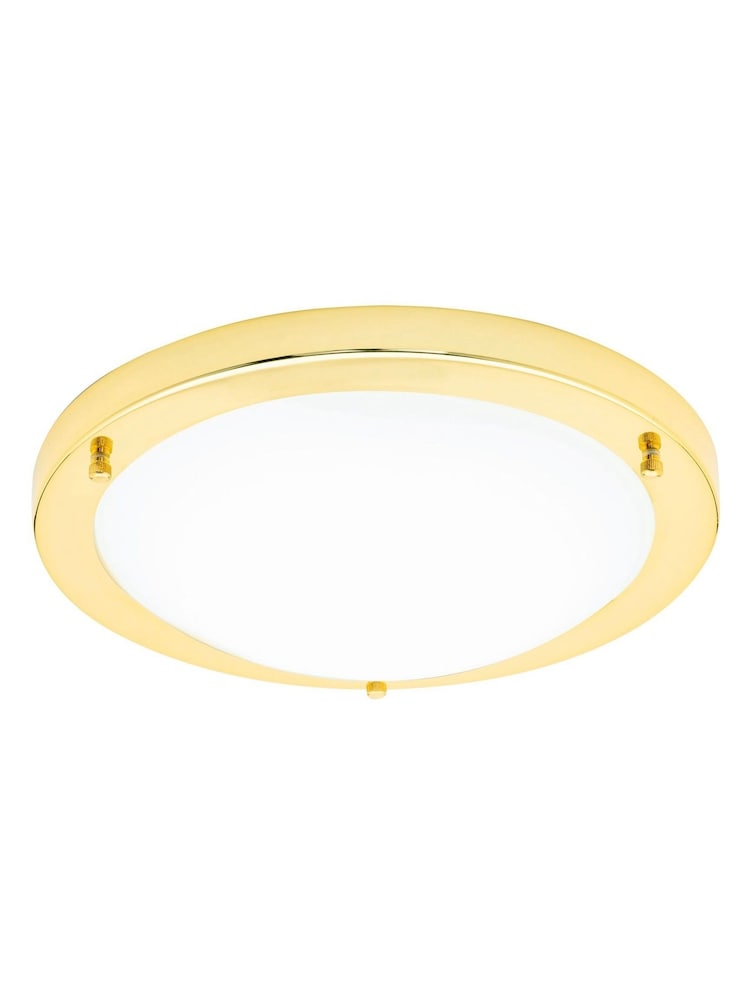BHS Brass Delphi Large Flush Bathroom Ceiling Light - Image 2 of 5