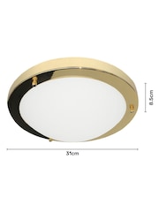 BHS Brass Delphi Large Flush Bathroom Ceiling Light - Image 4 of 5