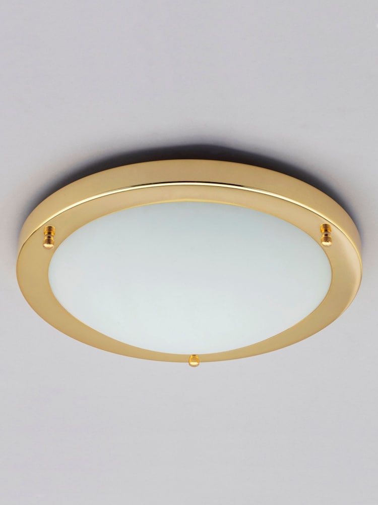 BHS Brass Delphi Large Flush Bathroom Ceiling Light - Image 5 of 5