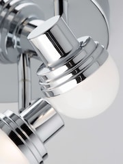 BHS Chrome Milan Deco LED 3 Light Flush Ceiling Light - Image 3 of 5