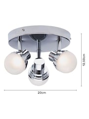 BHS Chrome Milan Deco LED 3 Light Flush Ceiling Light - Image 4 of 5