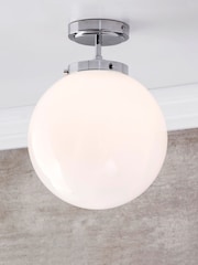 Silver Porto 1 Light Semi-Flush Ceiling Light - Image 1 of 5