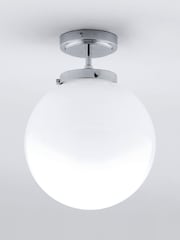 Silver Porto 1 Light Semi-Flush Ceiling Light - Image 2 of 5